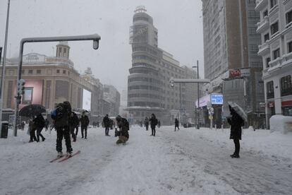 Imagen de la Gran Vía, próximo a la plaza de Callao.