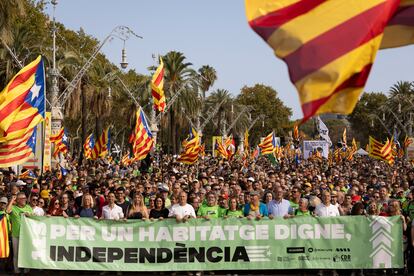 Dvd 1231
BARCELONA- 11/09/2024 - Manifestación independentista organizada por la ANC. Diada del 11 de Septiembre. 
 Foto: Gianluca Battista