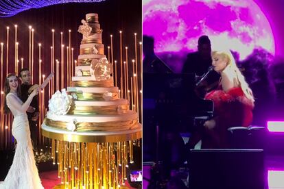 Los novios se marcaron algo sencillito: tarta de 10 pisos y Lady Gaga y Jason Derulo a los micros.