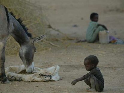 Niños sudaneses refugiados en Bahai (Chad, frontera con Sudán) el año pasado.