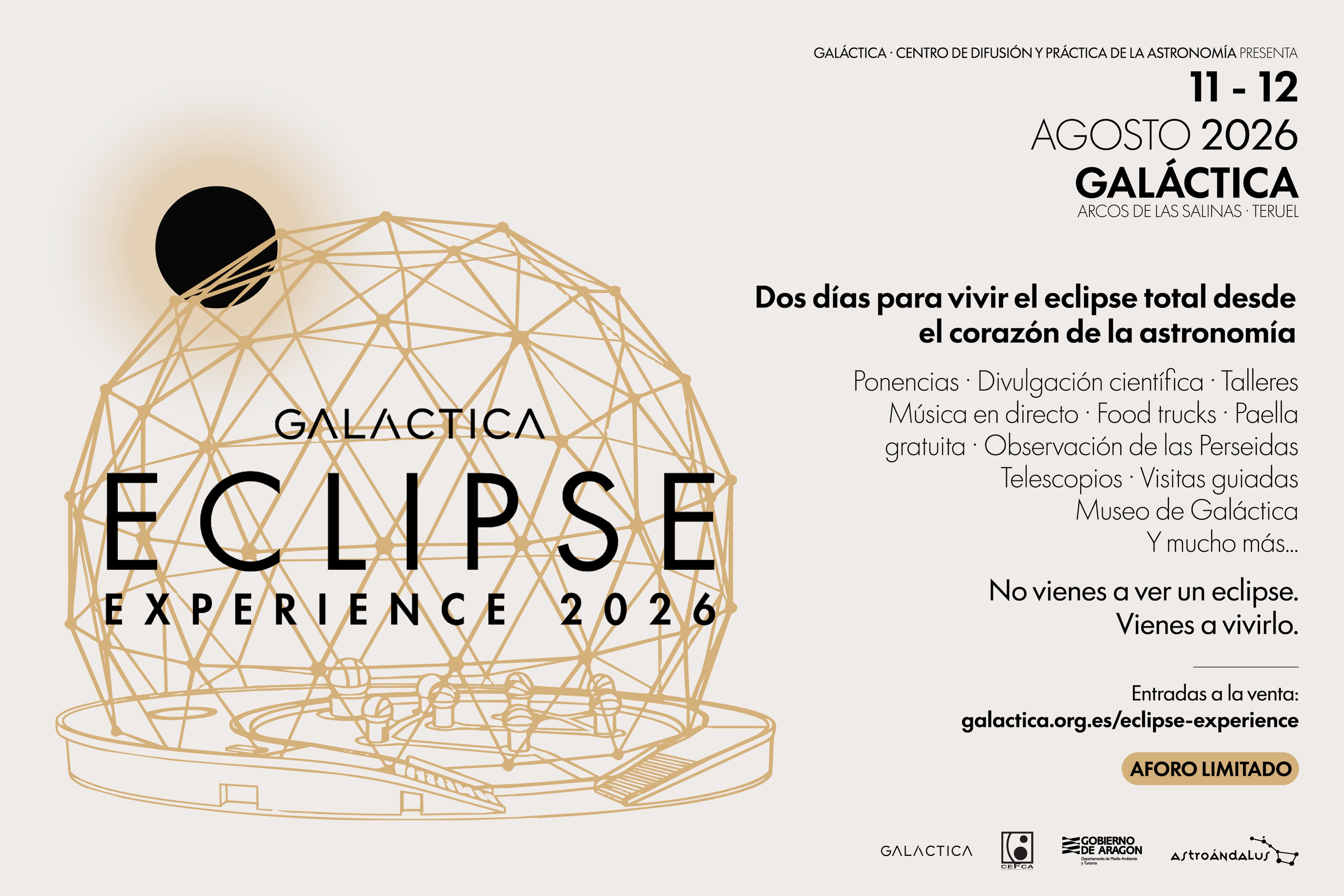 Vive el eclipse total de sol desde Galáctica.