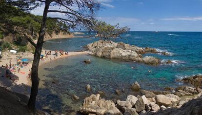 An old haven for fishermen and smugglers – and an excellent zone for splashing around in crystal-clear water – Estreta peeks out from the end of a a path embellished with pines. In terms of purity, what it has to show for it are the three small bends in which sandy bottoms reign over rock. One of them (pictured above) is shielded by a mound where the water falls and the absence of rocks and urchins makes it perfect for families. It also still serves as a fisherman’s refuge. Facing the cove, the Formigues isles are a meeting point for mermaids during the night of San Juan. And perfect for rest and repose is the La Malcontenta hotel. Accessibility: starting in June, traffic will be prevented from circulating around Estreta and parking will be available at Castell beach. In the Iberian settlement, take Camí de Ronda for about 1.5 kilometers (about 40 minutes) until you reach Estreta.