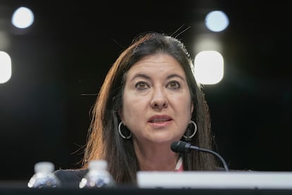 Adriana Kugler, durante su confirmación en el Senado en junio de 2023.