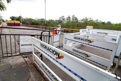 El puente internacional Simón Bolívar, el principal paso entre Colombia y Venezuela, en marzo de 2020.