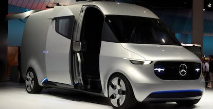 El prototipo Mercedes Vision Van expuesto en Hannover, Alemania.