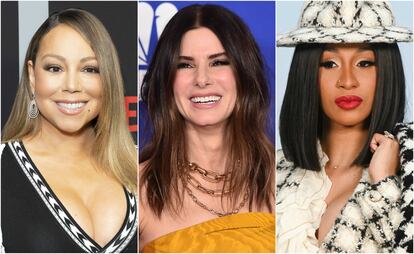 Mariah Carey, Sandra Bullock y Cardi B.