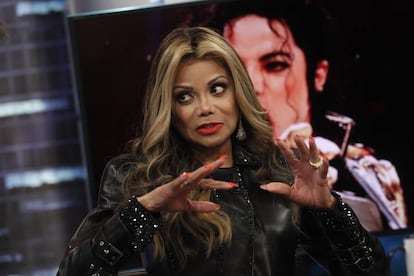 La cantante La Toya Jackson durante la entrevista con el programa de televisión 'El Hormiguero' este lunes 21 de mayo. 