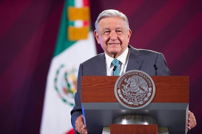 López Obrador durante la conferencia matutina, el 23 de marzo.