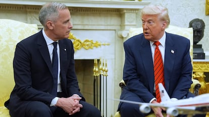 Donald Trump y Mark Carney, el 6 de mayo en el Despacho Oval.