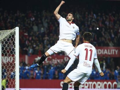 Iborra celebra su gol al Athletic. 