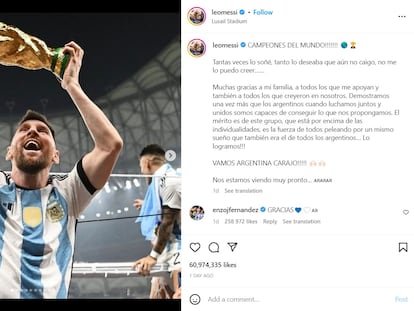 Messi bate el récord de foto con más likes en Instagram.