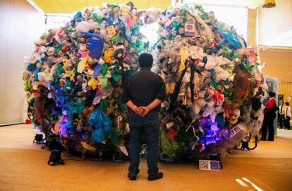 Instalación en Voces por el Clima, la exposición que acompaña a la COP20