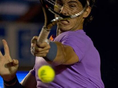 Nadal, durante su partido contra Almagro.