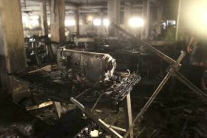 Imagen del incendio registrado en una fábrica textil de Dhaka, Bangladesh, el pasado sábado. EFE/Archivo