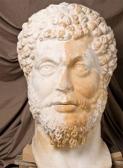 La escultura de mármol de Marco Aurelio encontrada en el yacimiento de Sagalassos.