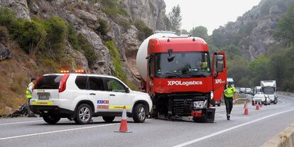 Accidente de este martes en Pancorbo (Burgos), donde han muerto cinco personas, entre ellas tres ni&ntilde;os franceses.