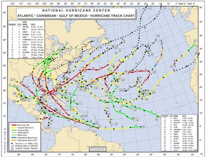 Vince fue momentáneamente huracán el 9 de octubre de 2005, llegando a la costa de Cádiz debilitado como depresión tropical.