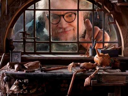 Guillermo del Toro on the set of 'Pinocchio.'