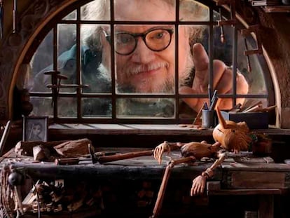 Guillermo del Toro, en el plató de rodaje de su 'Pinocho'.