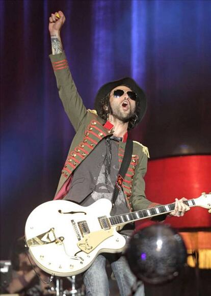 Leiva durante su concierto en el Palacio de los Deportes.