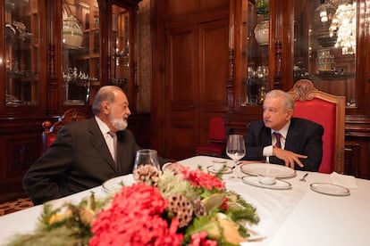 Cena Andrés Manuel López Obrador y Carlos Slim