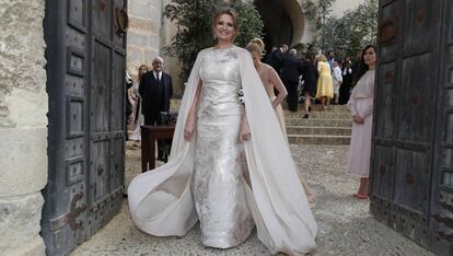 Ainhoa Arteta el día de su boda con Matías Urrea, en el Puerto de Santa María, en Cádiz, en junio.