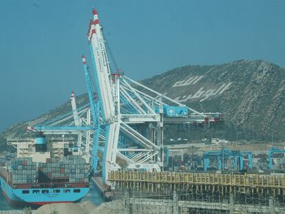 Un muelle de atraque del nuevo puerto Tánger Med