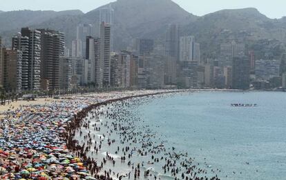 La playa de Levante, en Benidorm.