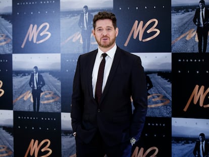 Michael Bublé, durante la presentación a medios de su nuevo trabajo en el hotel Meliá Fénix de Madrid.