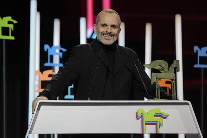 Miguel Bosé en la gala de los Premios Ondas 2016.