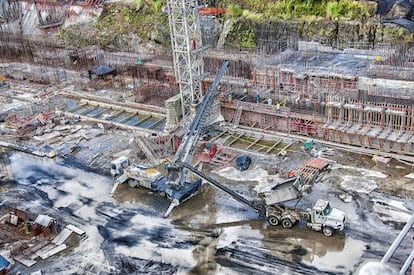 Aspecto de las obras de ampliación del canal de Panamá.