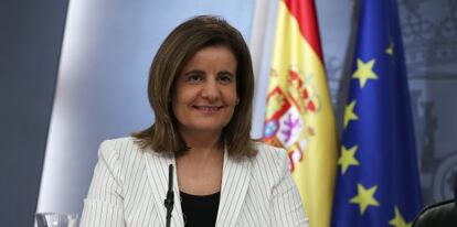 Fátima Báñez, el pasado viernes tras el Consejo de Ministros.