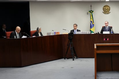 Sala del Supremo brasileño donde se juzga a Jair Bolsonaro,