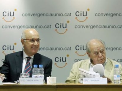 Duran Lleida, Jordi Pujol y Artur Mas, durante la reuni&oacute;n de la comisi&oacute;n ejecutiva de CiU. 