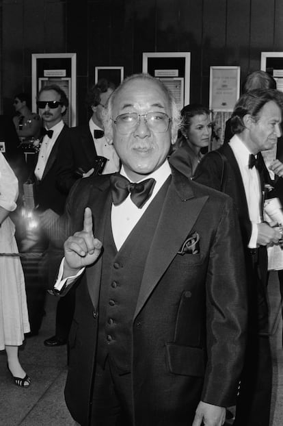 Pat Morita en los Oscar en 1985. Estaba nominado por su papel en 'Karate Kid'.