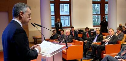 El 'lehendakari' Iñigo Urkullu en su intervención en la inauguración de DeustoTech.