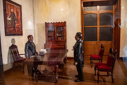 Diorama de Benito Jurez en su despacho presidencial que se exhibe en el Museo del Caracol en Ciudad de Mxico.