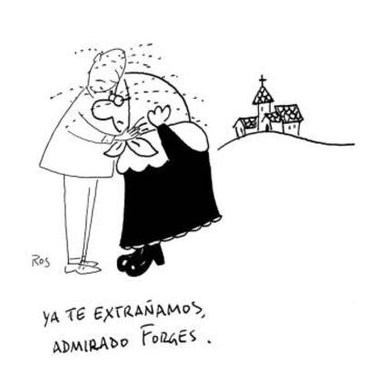 Dibujo de Ros en homenaje a Forges.