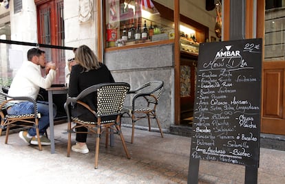 Menú del día en el restaurante Saibigain del Casco Viejo de Bilbao.