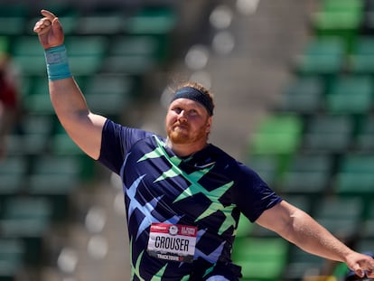 Ryan Crouser, durante los trials de Hayward Field.