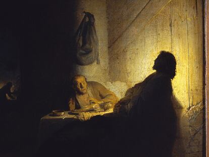 <i>Los peregrinos de Emaus,</i> de Rembrandt, una de las estrellas de la exposición del Louvre.