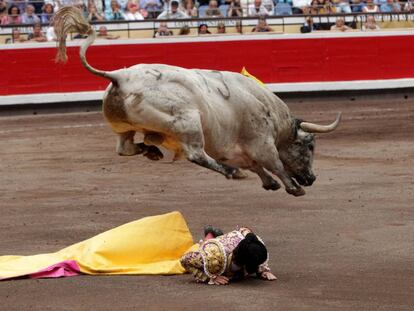 Jos&eacute; Garrido, en el sexto toro que esper&oacute; a puerta gayola.