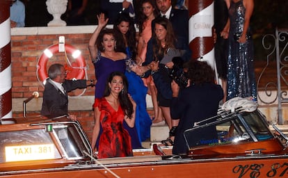 Una despedida de soltero, pero con mucho dinero: la de George Clooney y Amal Alamuddin en Venecia en 2014.