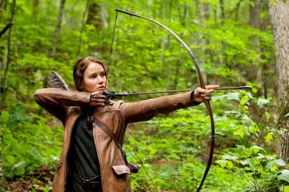 La actriz Jennifer Lawrence, en un fotograma de la primera entrega de 'Los juegos del hambre'.