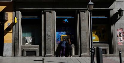 Cajero de CaixaBank en Madrid.