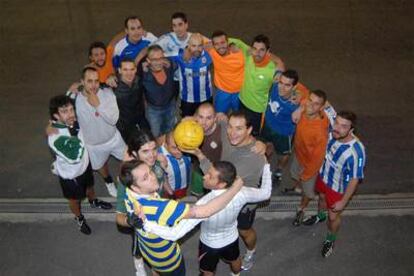 Equipo de ftbol galico en la cancha de entrenamiento de A Coru?a.