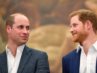 Os príncipes William e Harry, fotografados em 2018.