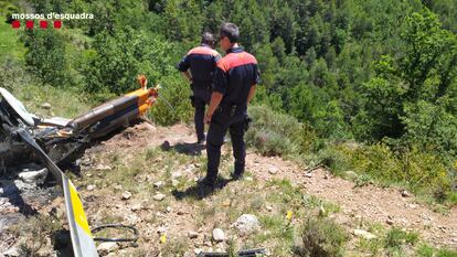 El helicóptero accidentado en el Alt Urgell.