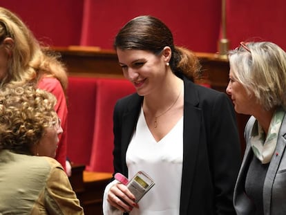 la secretaria de Estado de Igualdad, Marlene Schiappa, en el Parlamento.