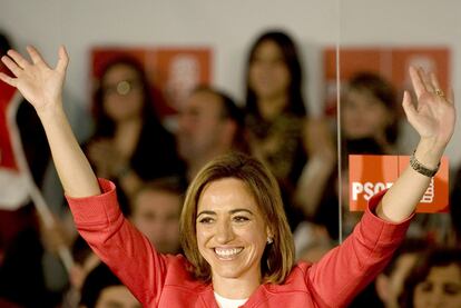 Carme Chacón, durante el acto de presentación de su candidatura, ayer, en Olula del Río.